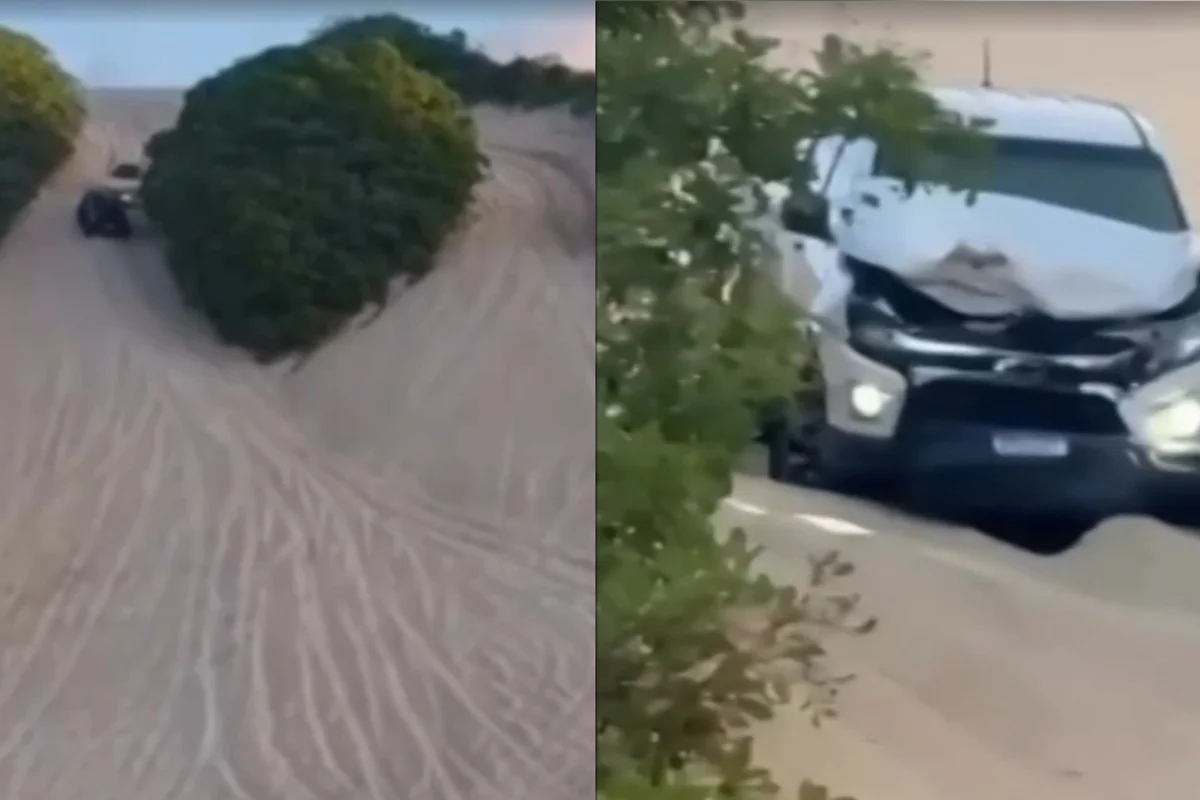 Veículos 4×4 batem de frente em duna de cidade turística na Grande Natal